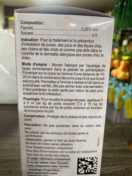 Spray anti-tique pour animaux