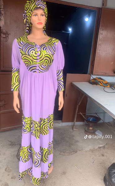 Robe longue en wax élégante