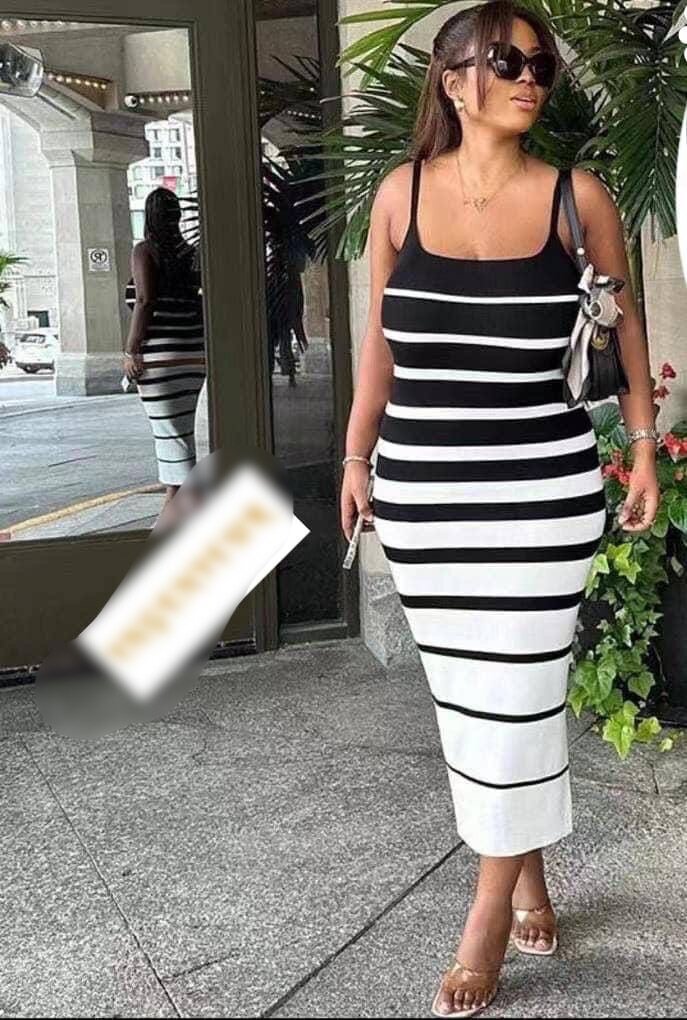 Robe longue rayée élégante