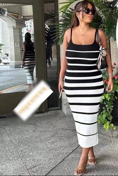 Robe longue rayée élégante