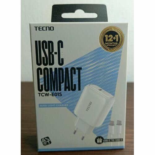 Tecno Chargeur complet type-C ultra rapide blanc