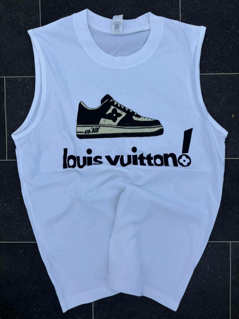 Débardeur Blanc Unisexe Imprimé