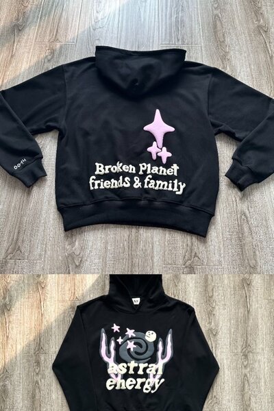 Sweat à capuche noir Broken Planet