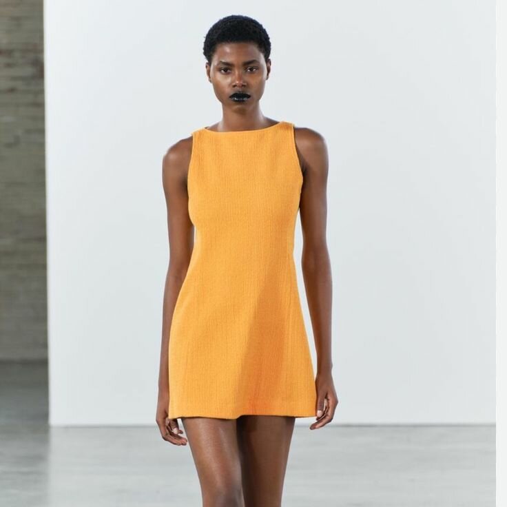 Robe orange sans manches