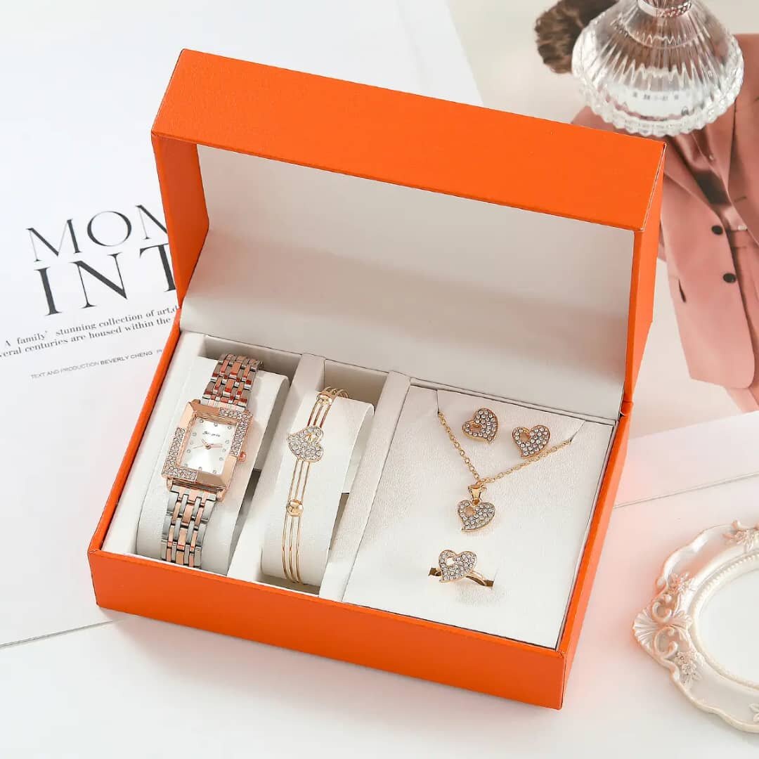 Ensemble Montre et Bijoux Cœur