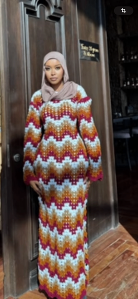 Robe Longue Crochet Multicolore