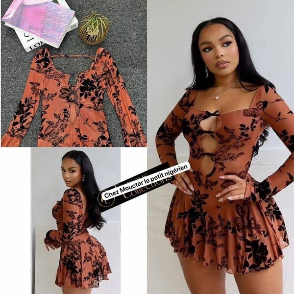 Robe Sexy Fleurie Élégante