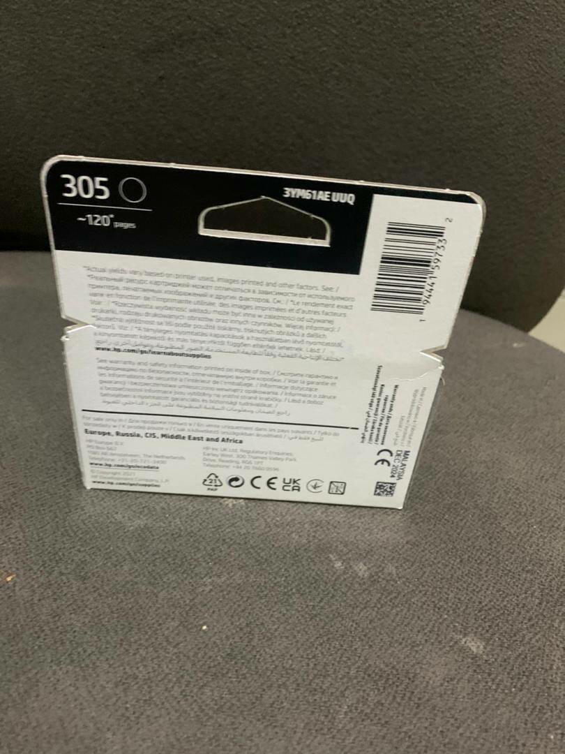 NEW HP 305 DESKJET BLACK INK CARTRIDGE (2710 PRINTER)
