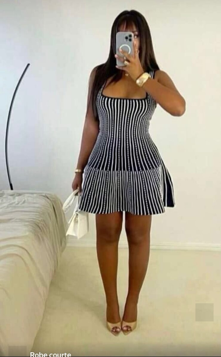 Robe Rayée Élégante Femme