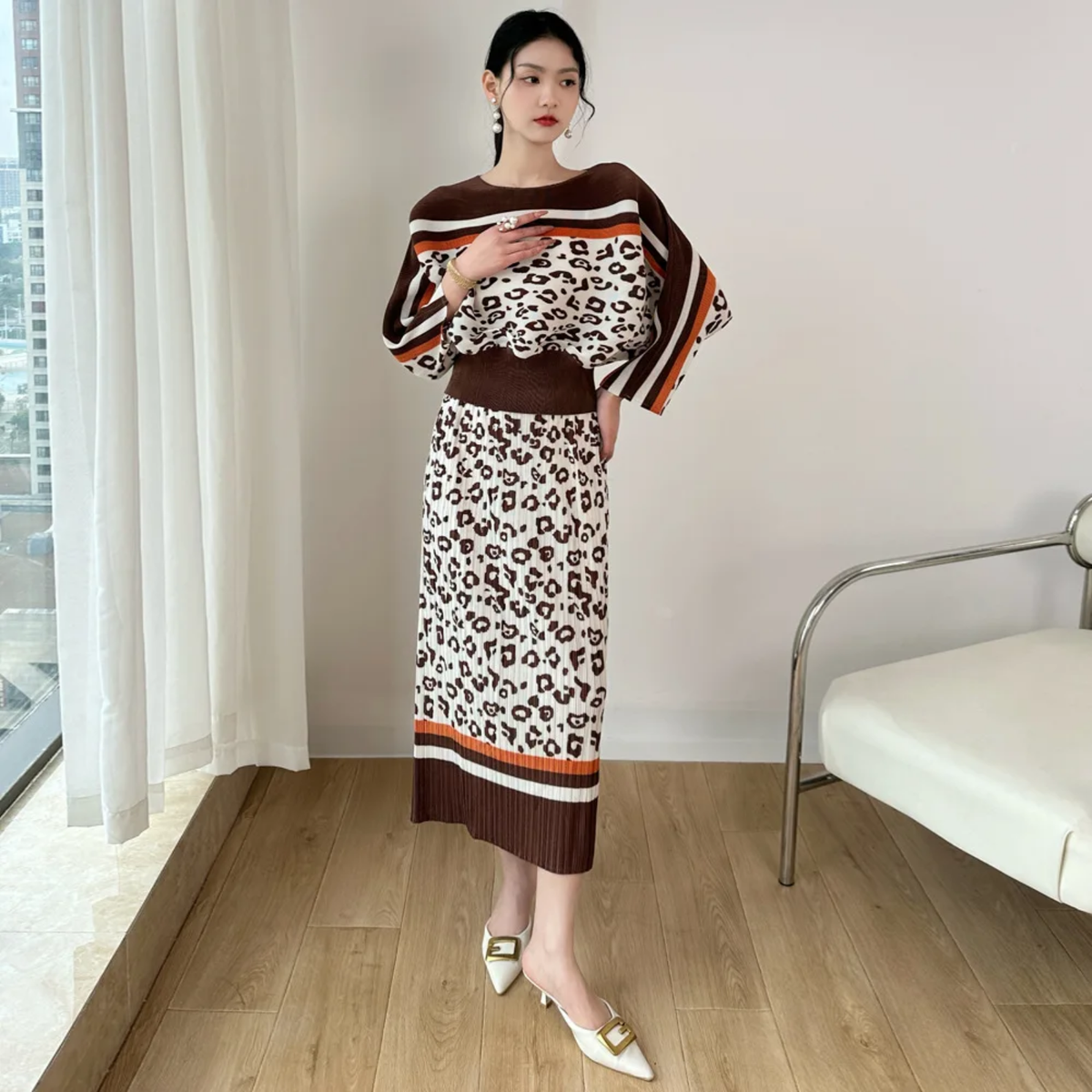 Ensemble tricot léopard chic