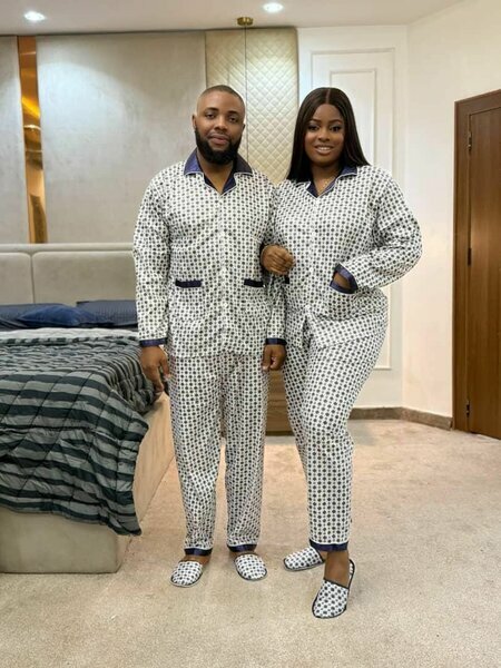 Pyjama couple imprimé