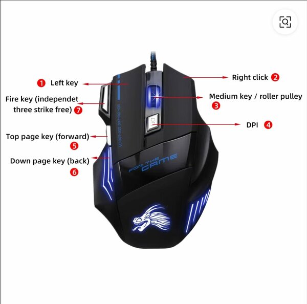 Souris Gaming Filaire LED RGB
