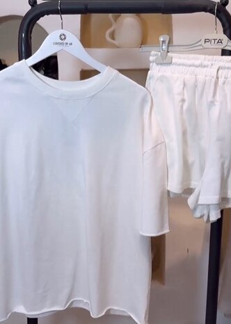 Shorts set White black ash Size : 8-14 color white