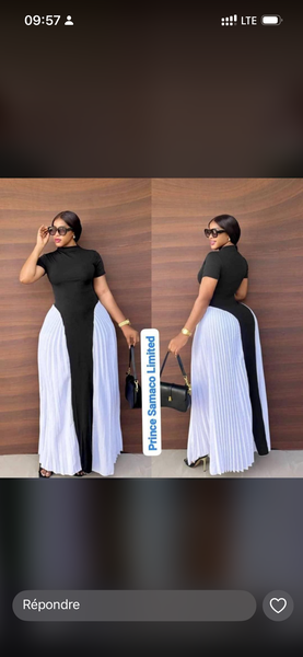 Robe maxi bicolore élégante