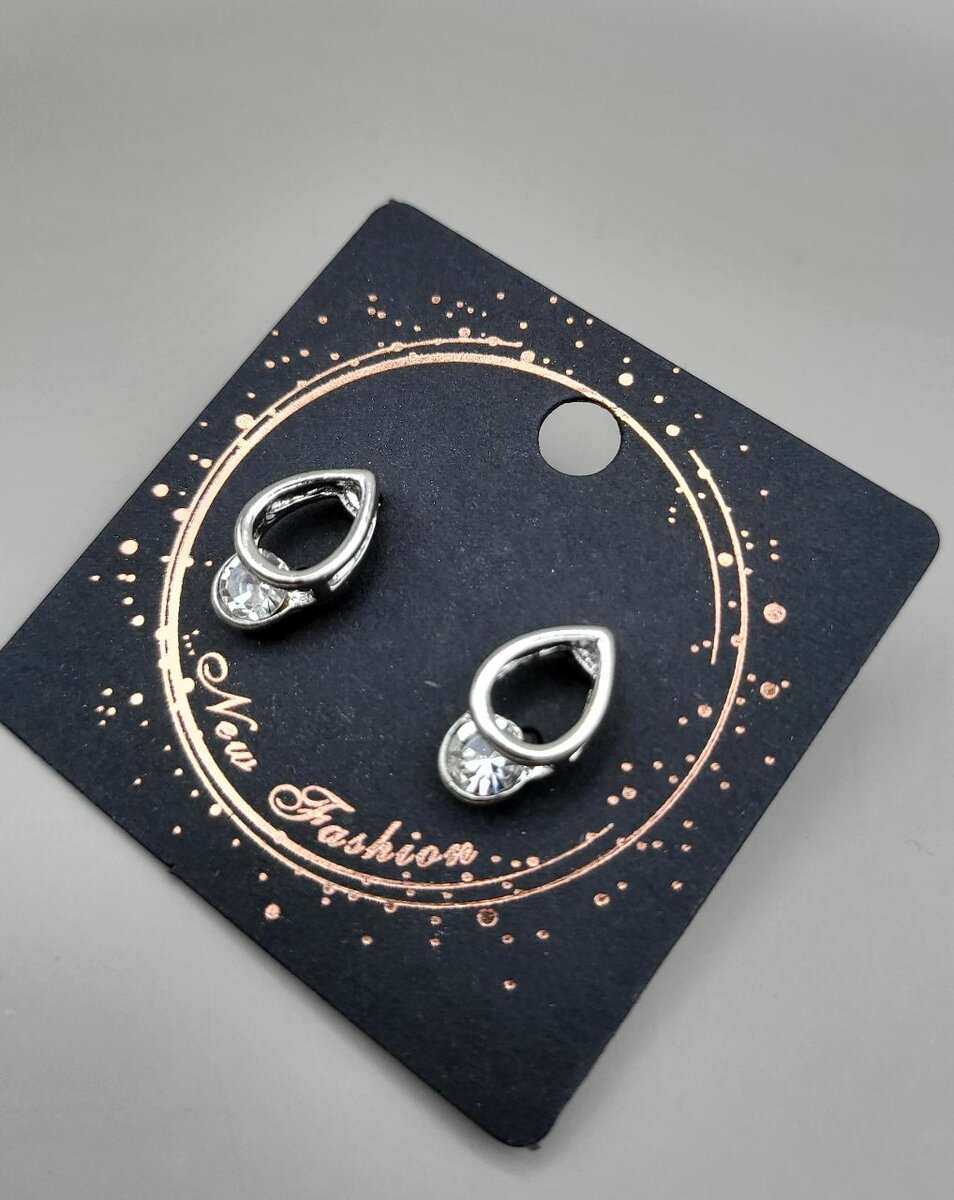 Tear Drop Silver stud earring