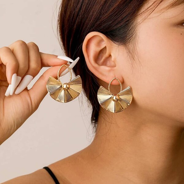 Boucles d'oreilles dorées mode