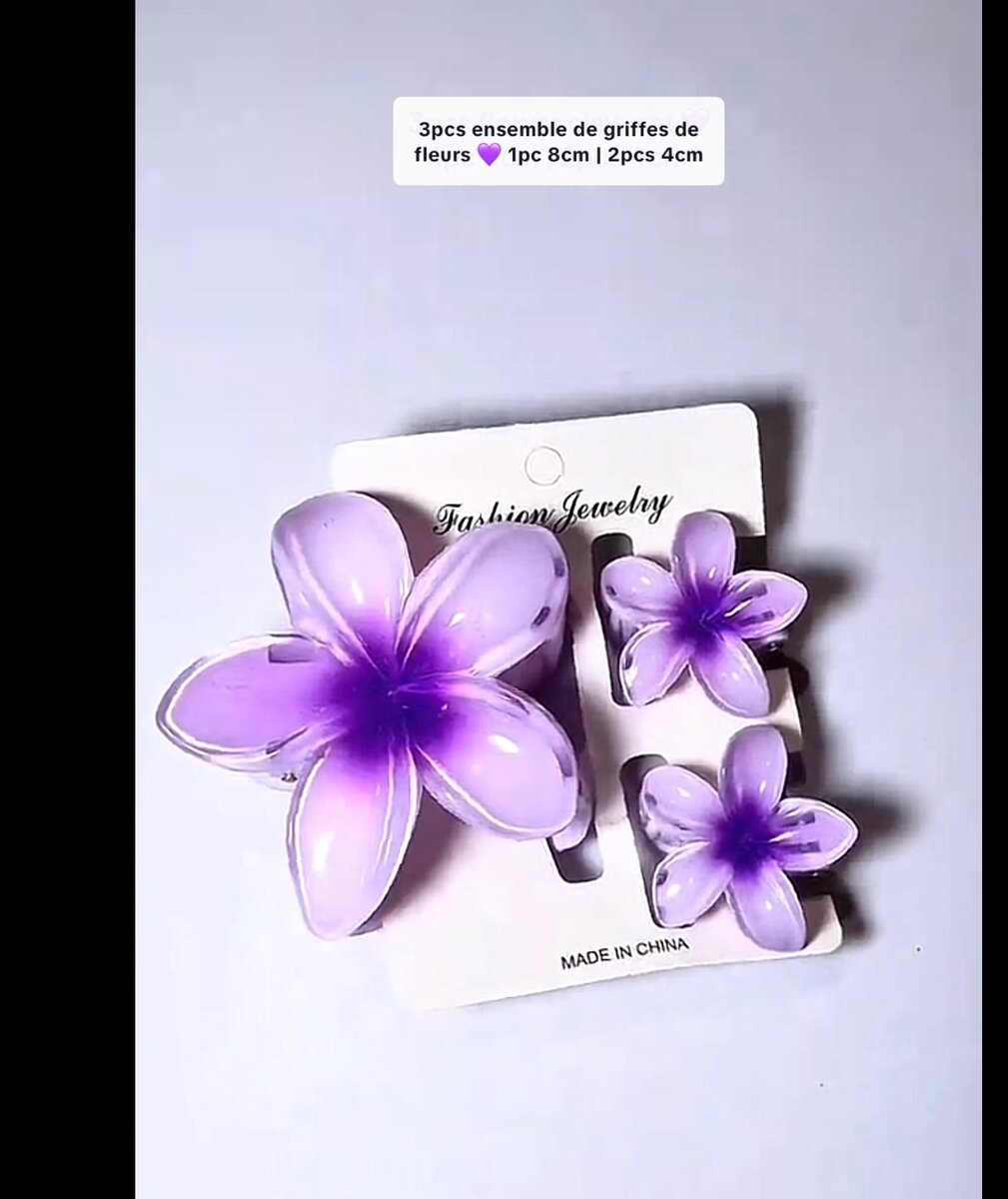 Pinces cheveux fleurs violettes