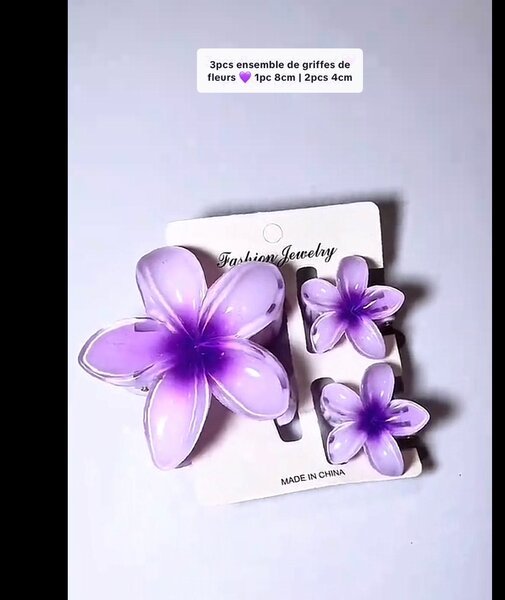 Pinces cheveux fleurs violettes