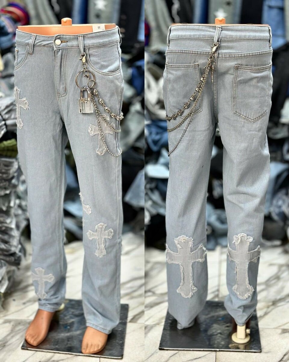 Jeans décontractés croix homme