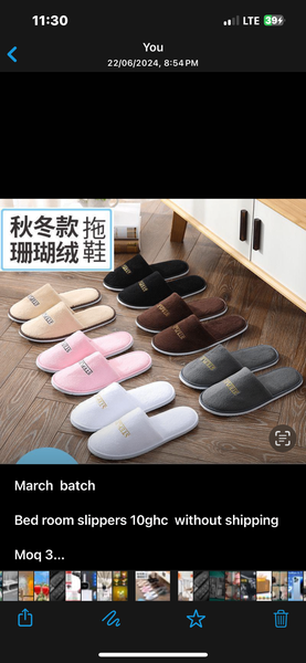 Bed room slippers