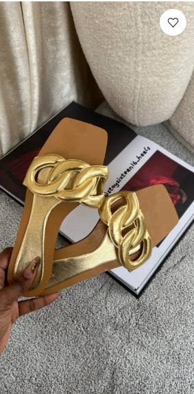 Ariel gold flat slippers