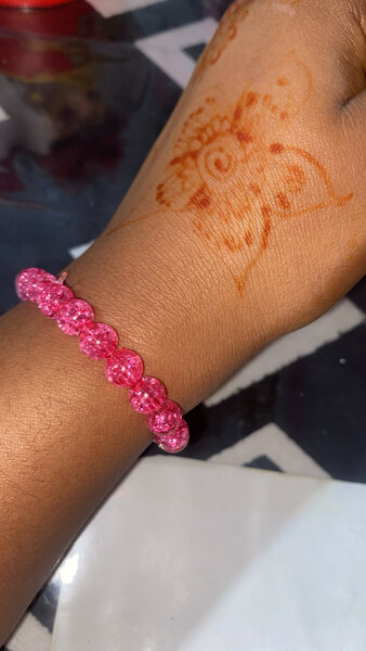 Bracelet Perles Roses 4a500