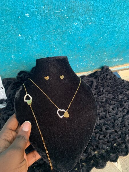 Ensemble Bijoux Coeurs et Croix