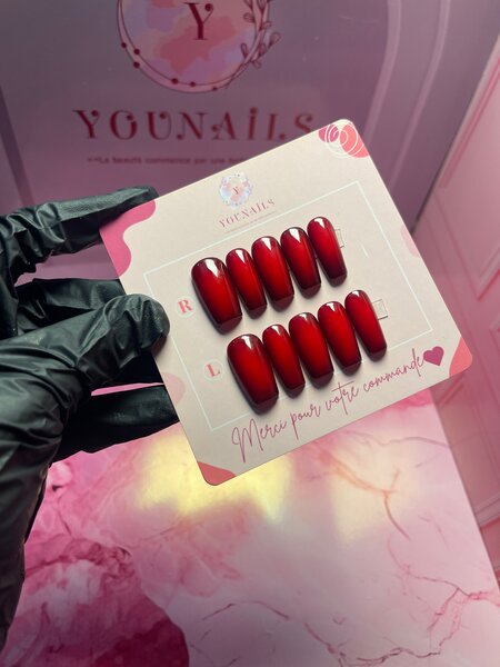 Ongles Press-Ons Rouges Elegants