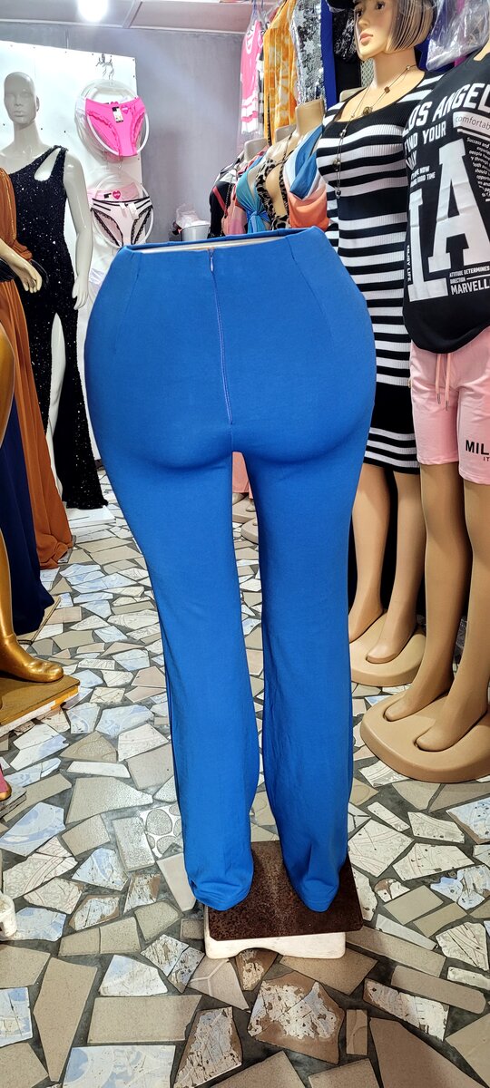 Pantalon élégance bleu femme