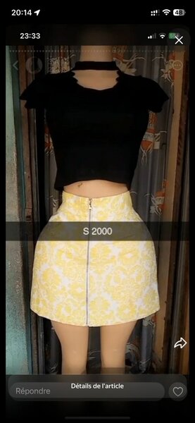 Jupe jaune florale tendance