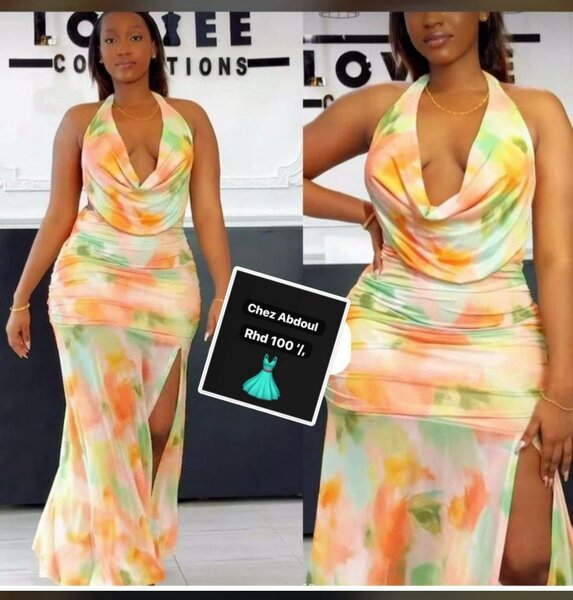 Robe longue imprimée estivale