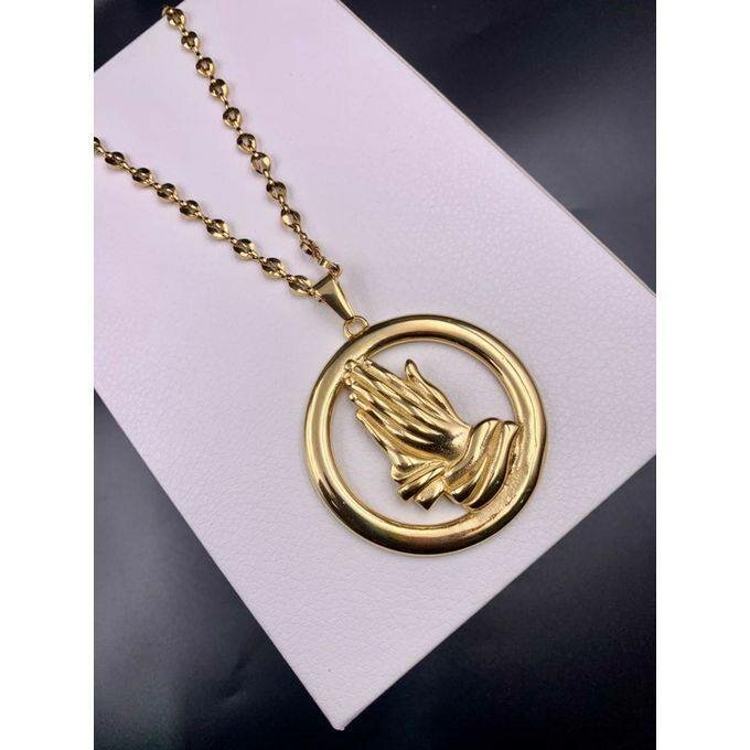 Chaine Grain De Café Avec Medaille Tigre_or Plaquer