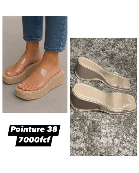 Sandales compensées transparentes