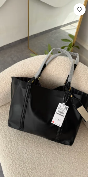 Jolene Black Maxi Tote Bag