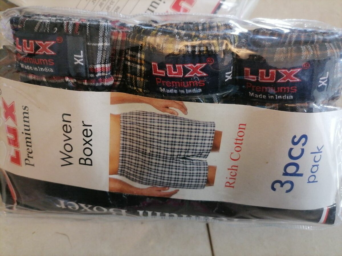 Lux Men woven boxers, rich cotton. 3 pieces per pack