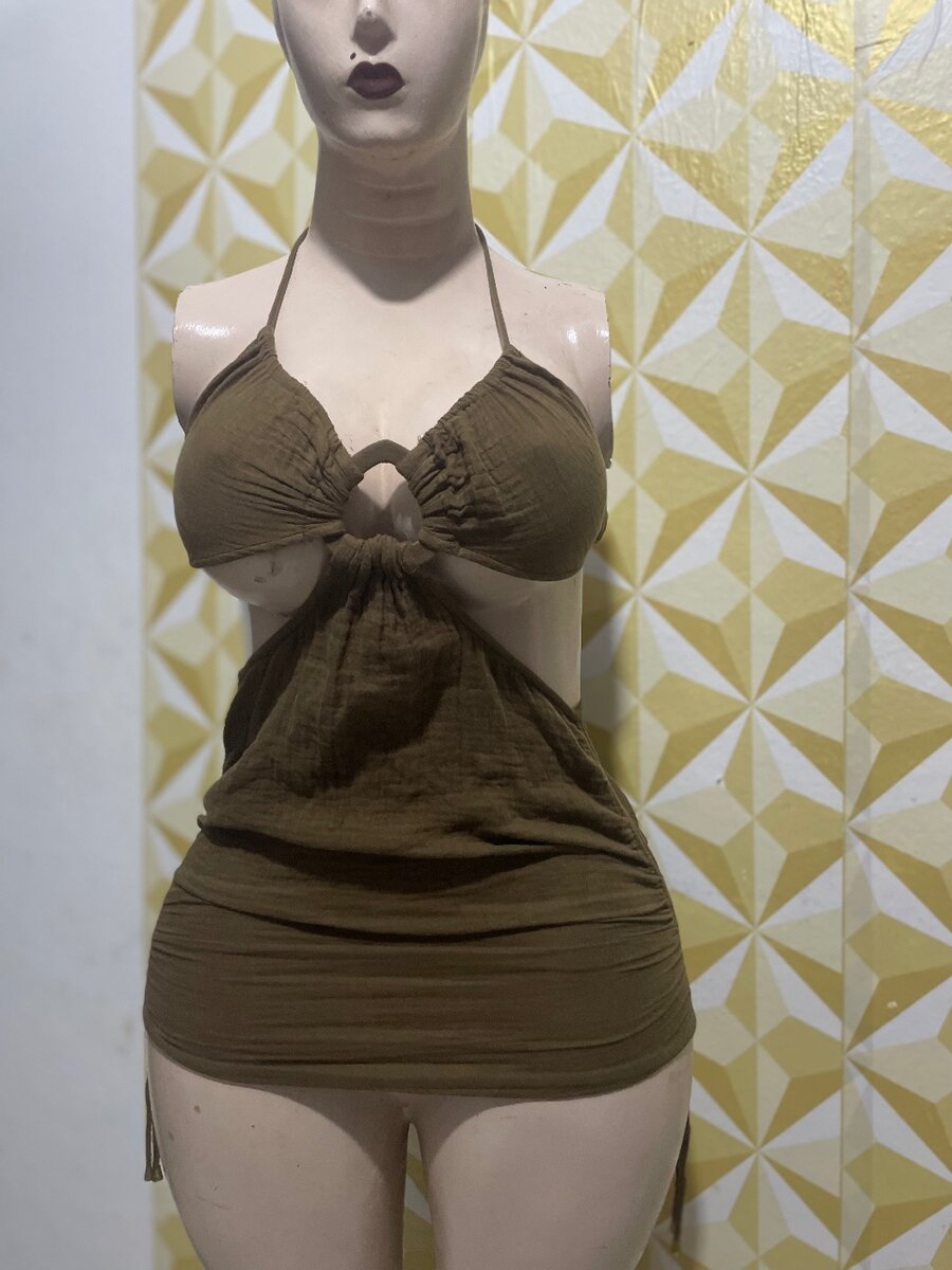 Tunique évasée marron élégant