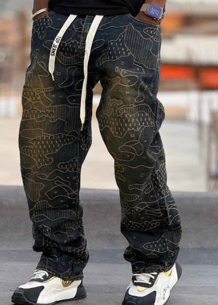 Pantalon cargo imprimé mode