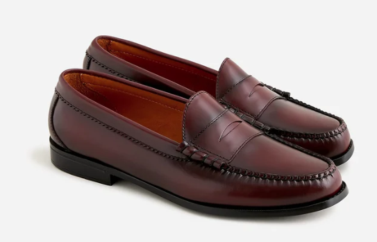 J Crew Camden loafers in leather Vintage Merlot