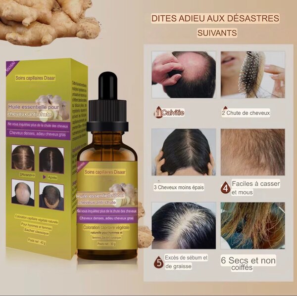 Huile pour la pousse de cheveu