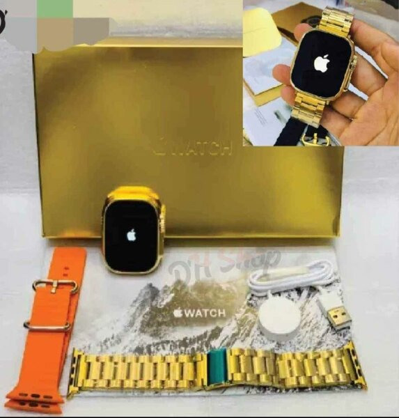 Montre Connectée Dorée avec Logo Apple