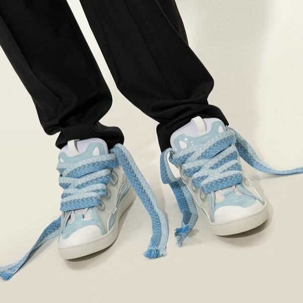Lanvin Curb Sneaker White Light Blue