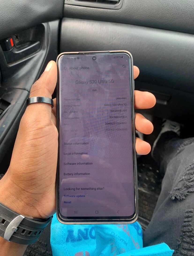 Samsung galaxy s20 ultra 5G net.