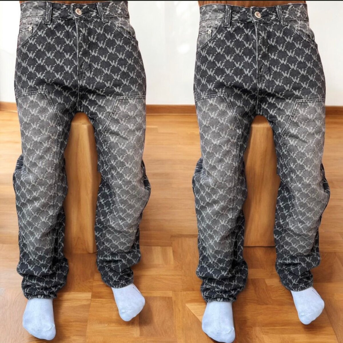 Jeans décontractés motif unique