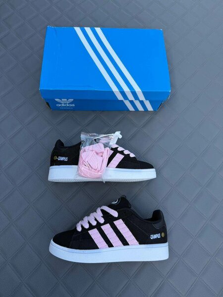 Baskets Campus noires roses enfants