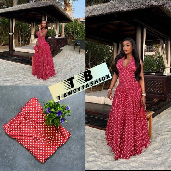 Robe longue à pois élégante