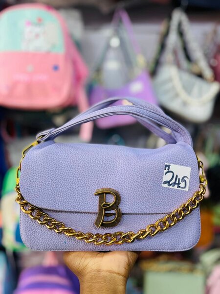 Ladies fancy hand bags purple