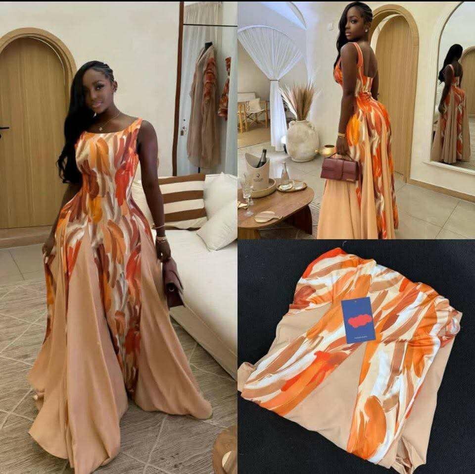 Robe longue imprimée élégante