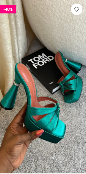 Nadia green platform mules