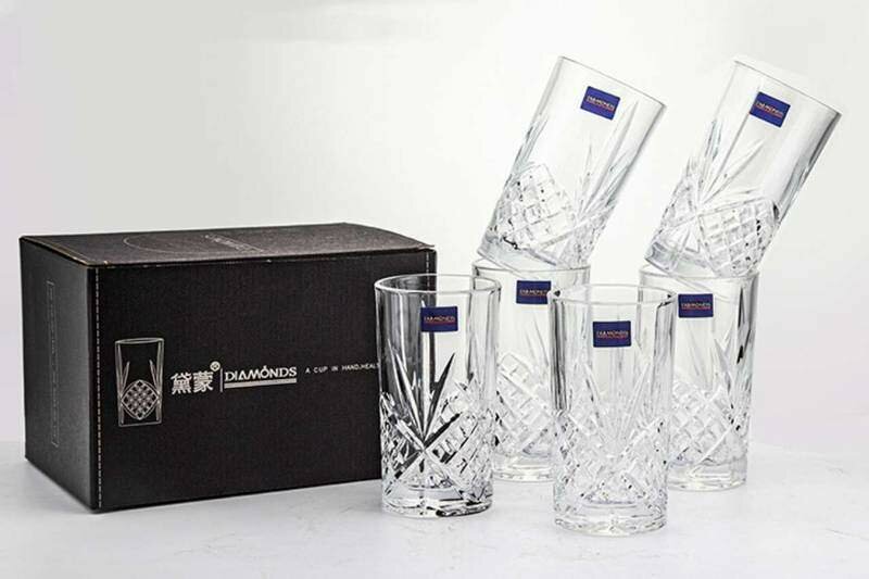 Verres à eau en cristal élégant