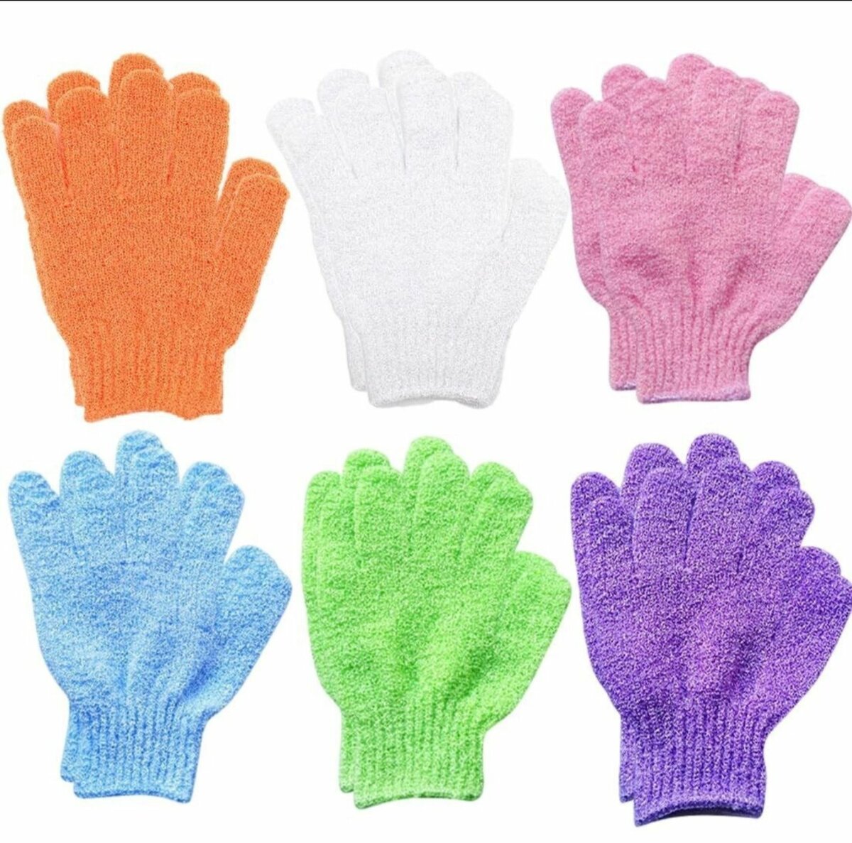 Colorful Exfoliating Gloves Set